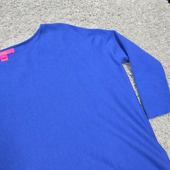 Lilly Pulitzer Elba Sweater Womens Small Blue Tassel 3/4 Sleeve Beach Resort - Picture 4 of 12